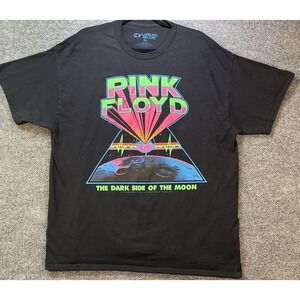 Pink Floyd Dark Side of The Moon 2019 Liquid Blue Men's XL Black Band T-Shirt